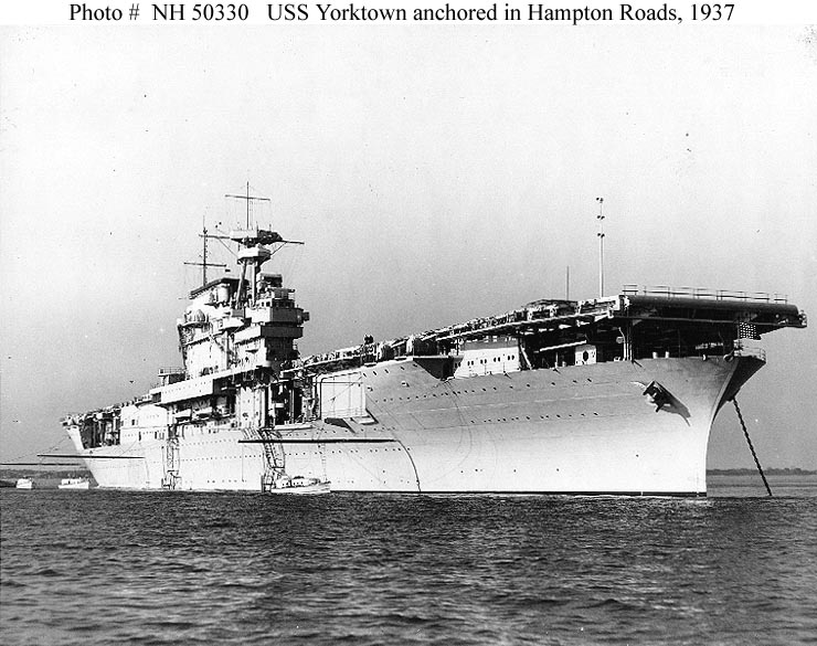 Usn Ships Uss Yorktown Cv 5 1937 1942