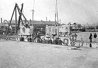 Photo # NH 51144:  USS L-4 and other submarines at the Philadelphia Navy Yard, circa February 1919