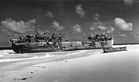 Photo # NH 51440:  USS LST-563 broached on Clipperton Island, circa 22 December 1944