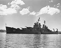 Photo # NH 52422:  USS Baltimore anchored in Guantanamo Bay, Cuba, 22 September 1954