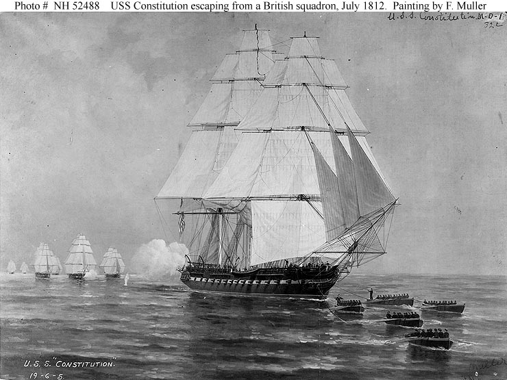 War Of 1812 At Sea Uss Constitution Escapes From A British Squadron