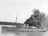 Photo # NH 53275: USS Isabel making smoke while underway, circa 1919