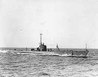 Photo # NH 54542:  USS Dolphin underway, circa 1932