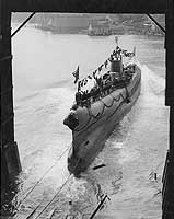 Photo # NH 56506:  Launching of USS V-3 at the Portsmouth Navy Yard, 9 June 1925