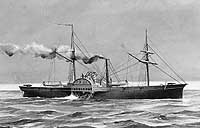 Photo # NH 57517: CSS Patrick Henry.  Wash drawing by Clary Ray