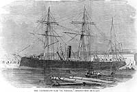 Photo # NH 58789:  Engraving of the Confederate ram 'El Tousson', which became HMS Scorpion