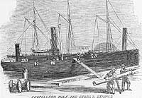 Photo # NH 59382:  Steamers E.B. Hale and Stars & Stripes fitting out for Navy service, 1861
