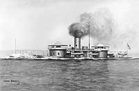 Photo # NH 59544:  USS Miantonomoh.  Artwork by Oscar Parkes