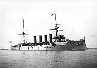 Photo # NH 61120:  British armored cruiser Devonshire underway, prior to World War I