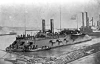 Photo # NH 61568:  USS Cairo in the Mississippi River area, 1862
