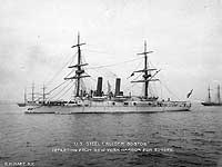 Photo # NH 61941:  USS Boston departing New York Harbor for Europe, circa December 1889