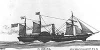 Photo # NH 63849:  Steamship Florida, which was USS Florida during the Civil War.  Artwork by Erik Heyl