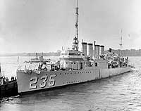 Photo # NH 64544:  USS Kane leaving the Philadelphia Navy Yard, 9 June 1932