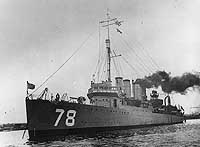 Photo # NH 69333:  USS Evans anchored off San Diego, California, circa the early 1920s.
