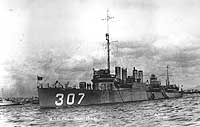 Photo # NH 69436:  USS Paul Hamilton anchored off San Diego, California, circa 1920