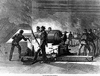 Photo # NH 72888:  A completely inaccurate engraving of the gun deck of CSS Virginia.