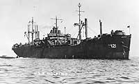 Photo # NH 73270-A:  USS Hocking at anchor, circa 1945