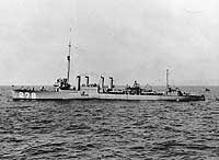 Photo # NH 73611:  USS Henshaw at anchor, circa 1920