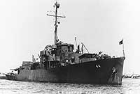 Photo # NH 74296:  USS Corpus Christi in port, circa 1945.