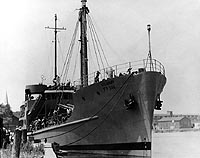 Photo # NH 74690:  Army cargo ship FP-344 fitting out at Kewaunee, Wisconsin, 1944