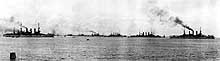 Photo # NH 76495:  Great White Fleet battleships in San Francisco Bay, California, May 1908