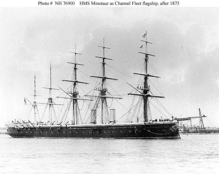 British Navy Ships--HMS Minotaur (1867-1922)