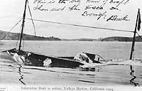 Photo # NH 77459:  USS Pike surfacing, off Mare Island, California, 1905