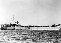 Photo # NH 79105:  USS LST-757 underway in San Francisco Bay, California, circa early 1946