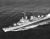 Photo # NH 85793:  USS Barry underway, circa 1960