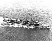 Photo # NH 89423: USS Meredith painted in Camouflage Measure 32 Design 3D, 16 April 1944.