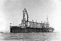 Photo # NH 90437:  USS Orion anchored off Long Beach, California, August 1919