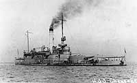 Photo # NH 92167:  USS Cheyenne (ex-Wyoming) in a West Coast harbor, circa 1916