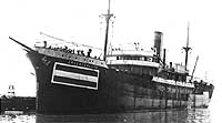 Photo #  NH 94486:  S.S. Drechterland in port, wearing Dutch neutrality markings, circa 1918
