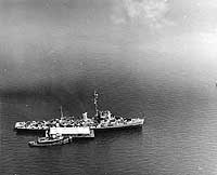Photo # NH 97001:  USS Solar in New York Harbor, 22 July 1944