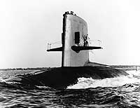 Photo # NH 97215: USS Scorpion (SSN-589) underway, 27 June 1960