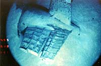 Photo # NH 97221-KN: Stern of the sunken USS Scorpion, August 1986