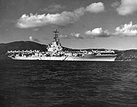 Photo # NH 97439:  USS Lake Champlain at St. Thomas, Virgin Islands, circa the early 1960s