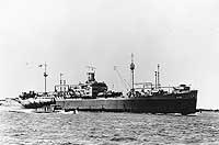 Photo # NH 97870:  USS Windsor underway in harbor, circa 1943