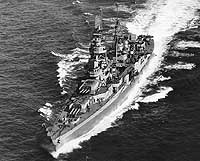 Photo # NH 97932:  USS Augusta off Portland, Maine, 9 May 1945