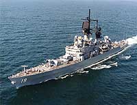 Photo # NH 98149-KN:  USS Dale steaming off shore during the 1980s or early 1990s