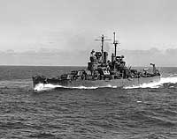 Photo # NH 98166:  USS Mobile underway in the Pacific, October 1943