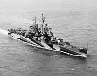 Photo # NH 98363:  USS Duluth underway in the Hampton Roads area, Virginia, 10 October 1944