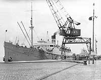 Photo # NH 98482:  USAT Bridgeport in port, circa 1946