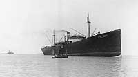 Photo # NH 98483:  U.S. Army Transport Irvin L. Hunt stranded in the Makassar Strait, 1941