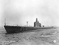 Photo # NH 98486:  USS Amberjack off Groton, Connecticut, 30 May 1942