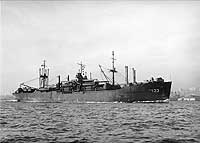 Photo # NH 98706:  USS Beckham in San Francisco Bay circa 1945-1946