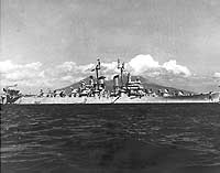 Photo # NH 98823:  USS Dayton at anchor off Naples, Italy, Fall 1947