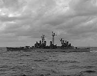 Photo # NH 98838:  USS Galveston underway at sea, 11 January 1959