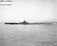 Photo # NH 99193:  USS Skipjack off the Mare Island Navy Yard, 22 March 1943