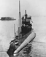 Photo # NH 99234:  USS F-1 in a West Coast harbor, 1912